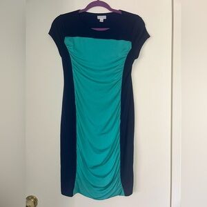Maternity Blue Ruched Sheath Mini Dress